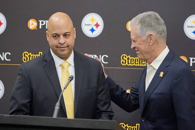 Steelers GM Omar Khan and Art Rooney II