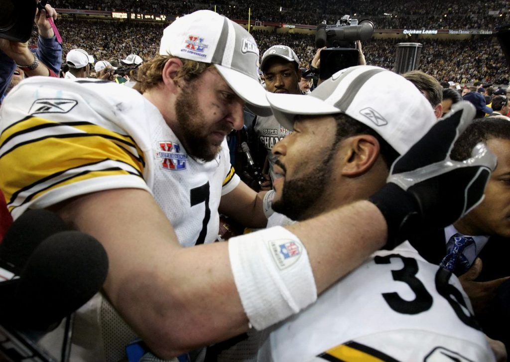 Steelers' Ben Roethlisberger and Jerome Bettis