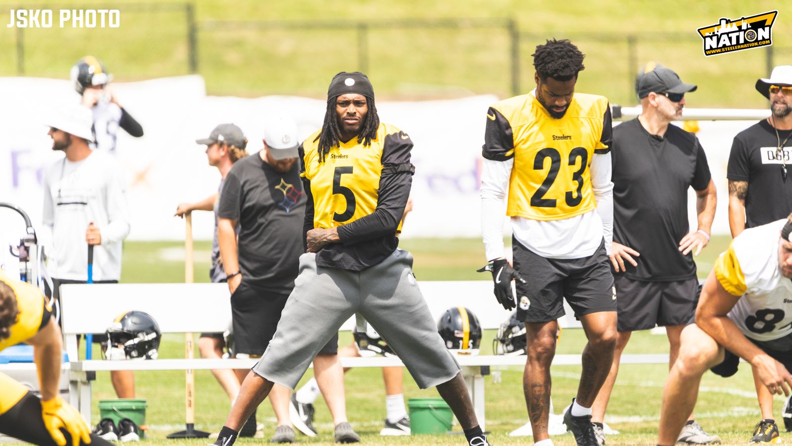Steelers Veteran Cornerback Darius Slay Describes His Dynamic Relationship With Teammate Jalen Ramsey (Steelers News). Photo by Jordan Schofield / SteelerNation (X: @JSKO_PHOTO)