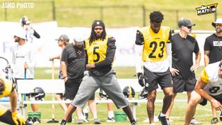 Steelers Veteran Cornerback Darius Slay Describes His Dynamic Relationship With Teammate Jalen Ramsey (Steelers News). Photo by Jordan Schofield / SteelerNation (X: @JSKO_PHOTO)