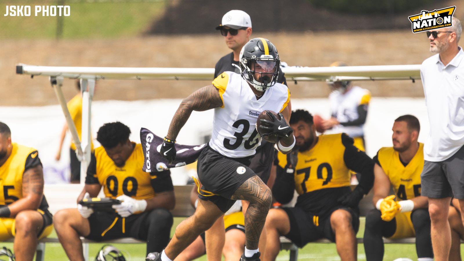 Forget the Camp Battle Talk. Here's What Fantasy Football Actually Thinks of the Steelers' Backfield  (Steelers). Photo by Jordan Schofield / SteelerNation (X: @JSKO_PHOTO)