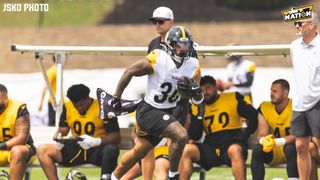 Forget the Camp Battle Talk. Here's What Fantasy Football Actually Thinks of the Steelers' Backfield  (Steelers). Photo by Jordan Schofield / SteelerNation (X: @JSKO_PHOTO)