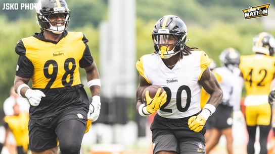 Steelers' Kaleb Johnson Gets Bad News From Ben Roethlisberger After Critical Week 2 Mistake. Photo by Jordan Schofield / SteelerNation (X: @JSKO_PHOTO)