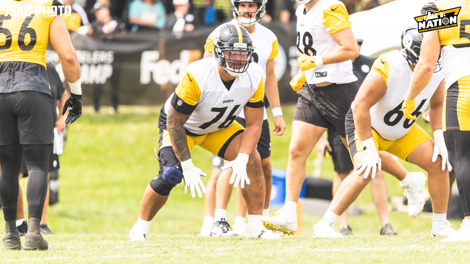 Super Bowl Champ Provided Steelers Offensive Linemen With Great Advice During Visit To Training Camp (Steelers News). Photo by Jordan Schofield / SteelerNation (X: @JSKO_PHOTO)