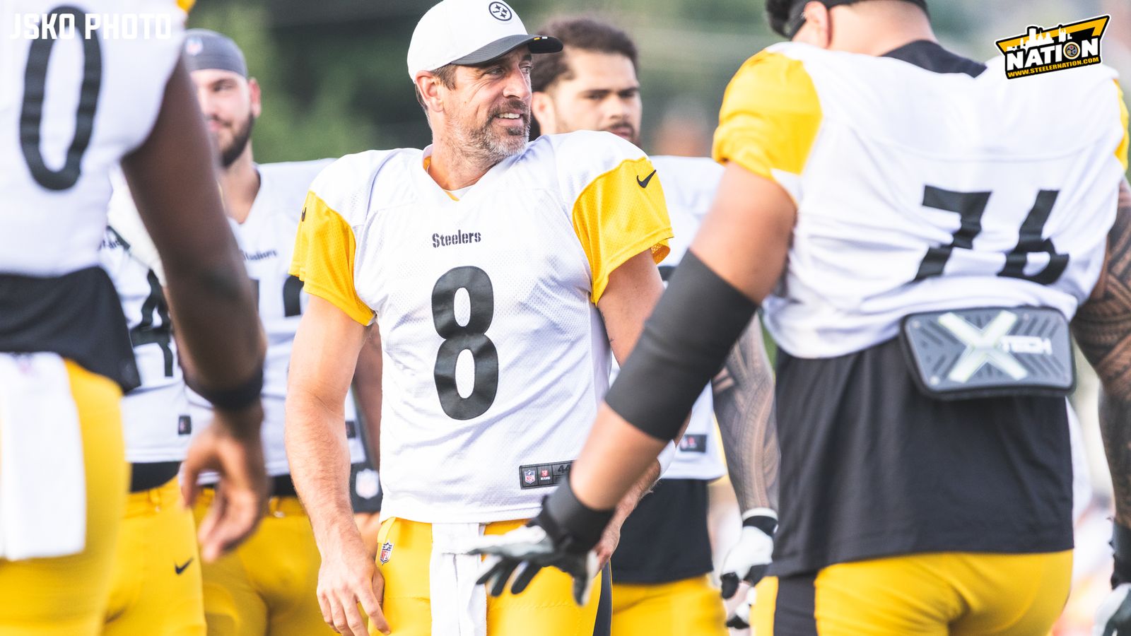 Steelers' Aaron Rodgers Reveals 1 Massive Edge Pittsburgh Got In Joint Practice Against Tampa Bay (Steelers News). Photo by Jordan Schofield / SteelerNation (X: @JSKO_PHOTO)