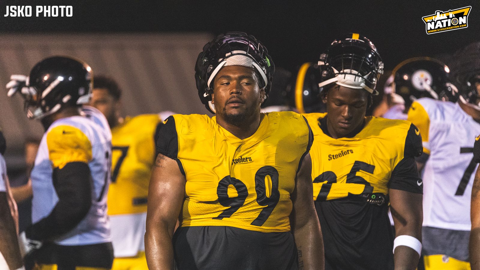 Steelers’ First Day In Pads Sends Massive Warning From The Trenches (Steelers News). Photo by Jordan Schofield / SteelerNation (X: @JSKO_PHOTO)