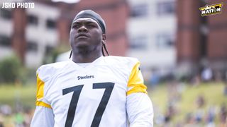 Steelers' Brian Angelichio Gives Critical Update On Broderick Jones (Steelers News). Photo by Jordan Schofield / SteelerNation (X: @JSKO_PHOTO)