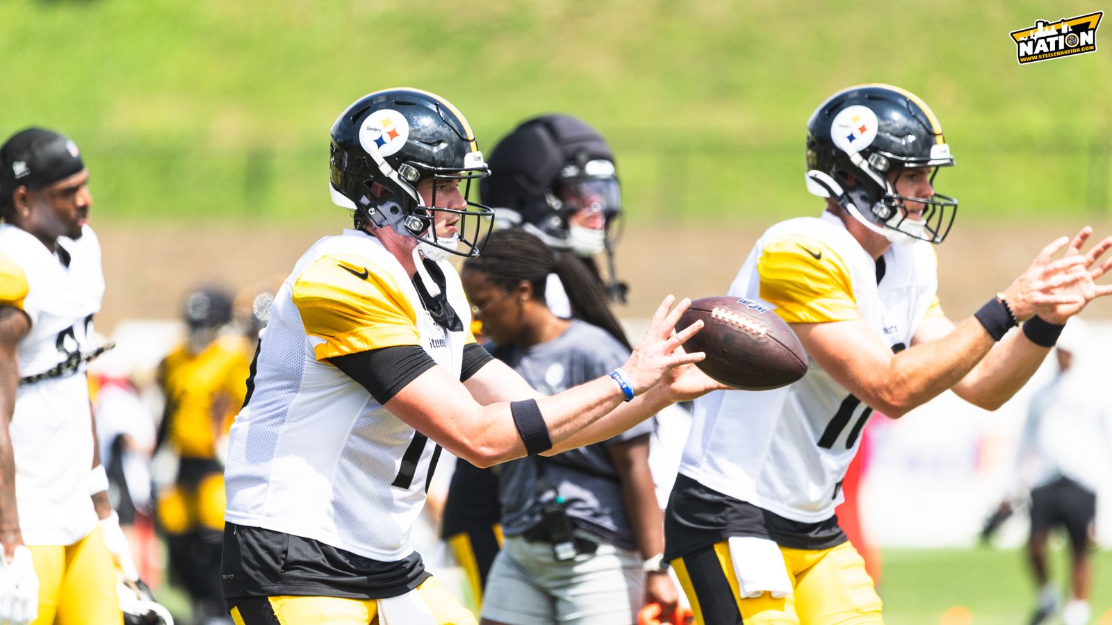 Steelers' Will Howard Is Making An Amazing Throw Look Almost Boring (Steelers News). Photo by Jordan Schofield / SteelerNation (X: @JSKO_PHOTO)