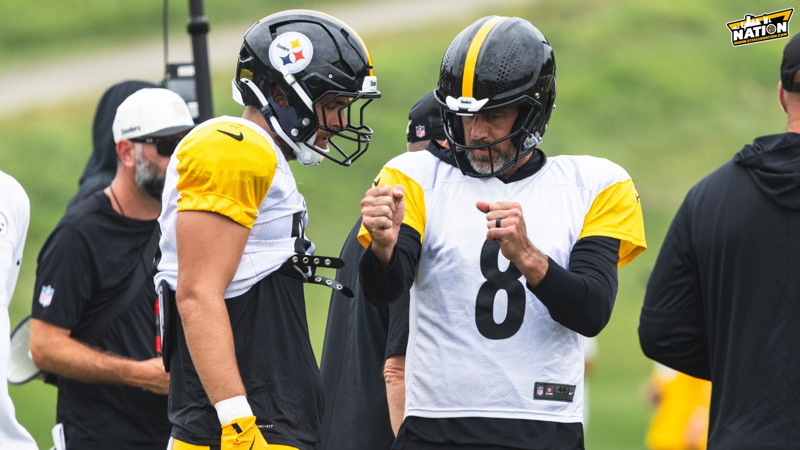 Steelers QB Aaron Rodgers Took Over Play Call Duties During Comeback Win  (Steelers News). Photo by Jordan Schofield / SteelerNation (X: @JSKO_PHOTO)