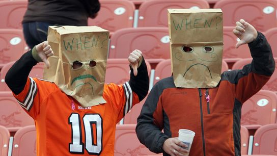 Steelers rivals, Browns fans voice their displeasure in Cleveland, OH. Steelers rivals, Browns fans voice their displeasure in Cleveland, OH.