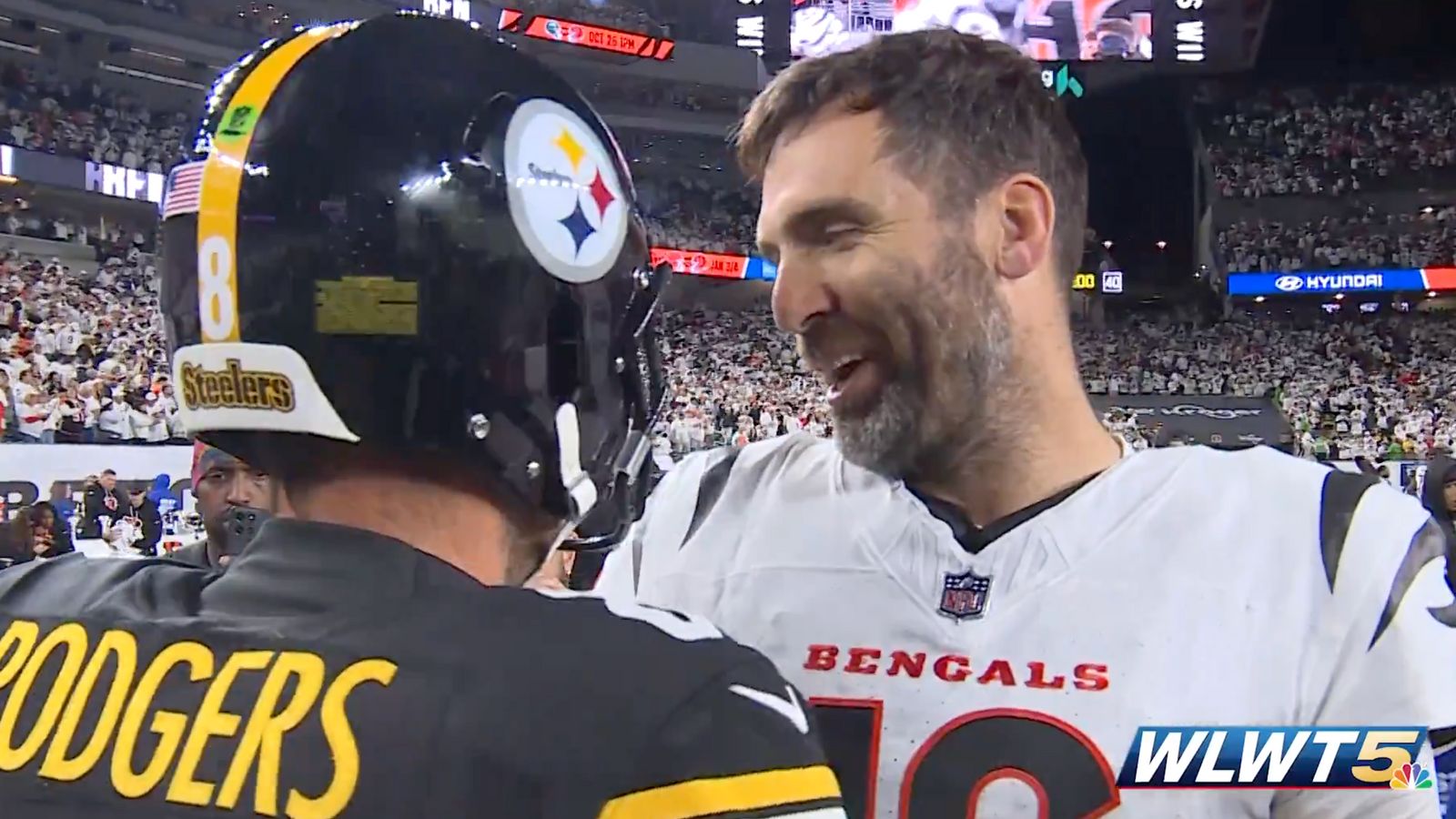 Steelers' Aaron Rodgers Gets Trolled By Bengals' Joe Flacco After Crushing Loss (Steelers News). Photo by WLWT5