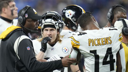 Steelers' George Pickens and Mike Tomlin Steelers' George Pickens and Mike Tomlin