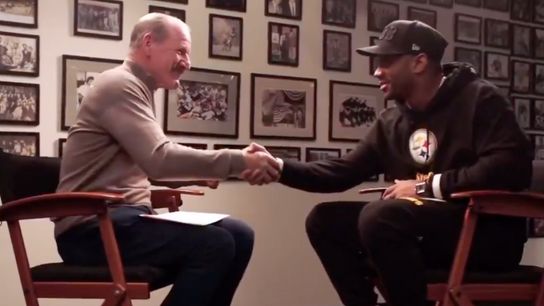 Steelers' Russell Wilson and Bill Cowher Steelers' Russell Wilson and Bill Cowher