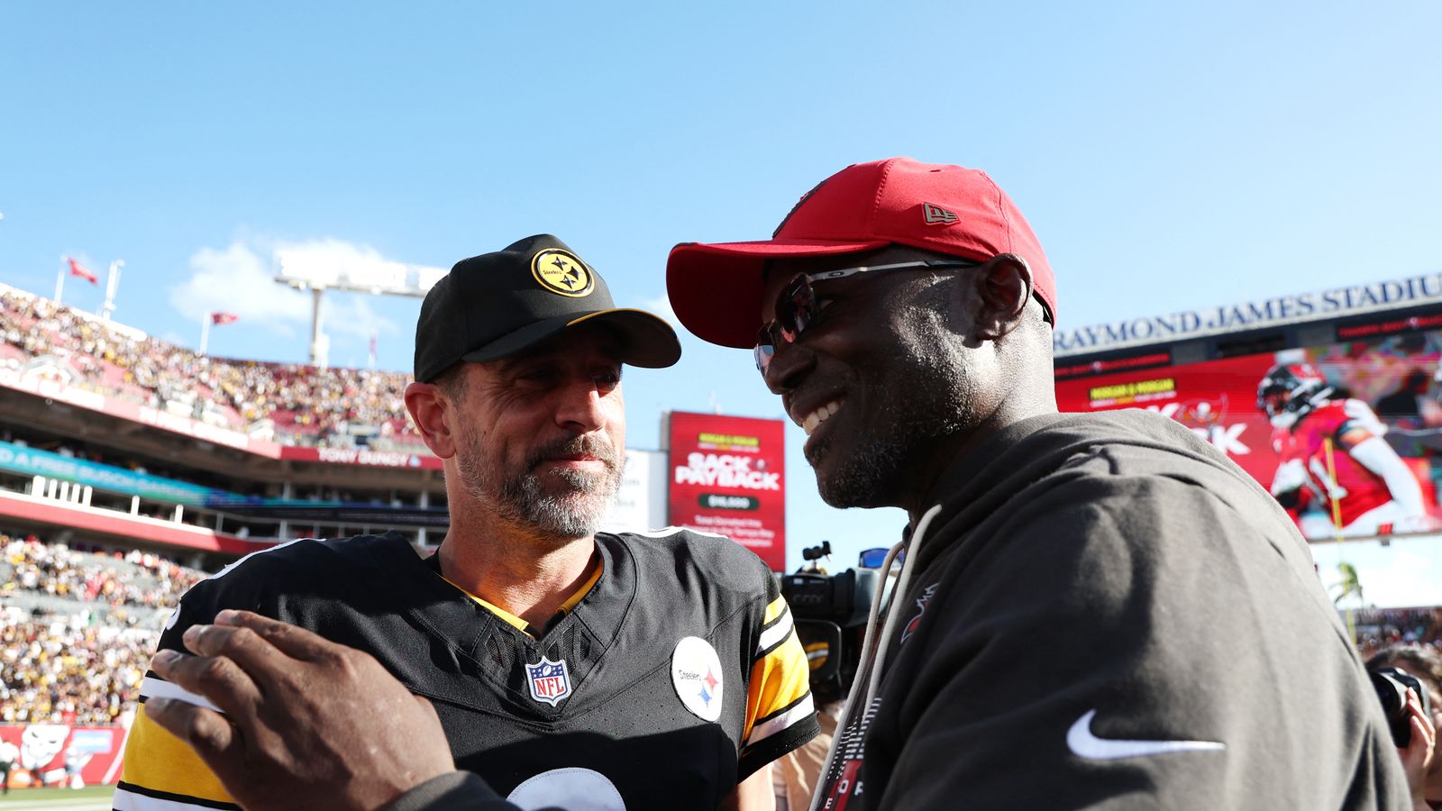 Steelers' Aaron Rodgers Has Daring Comments For Buccaneers' Glazer Family (Steelers News). Photo by Kim Klement Neitzel / Imagn-Images