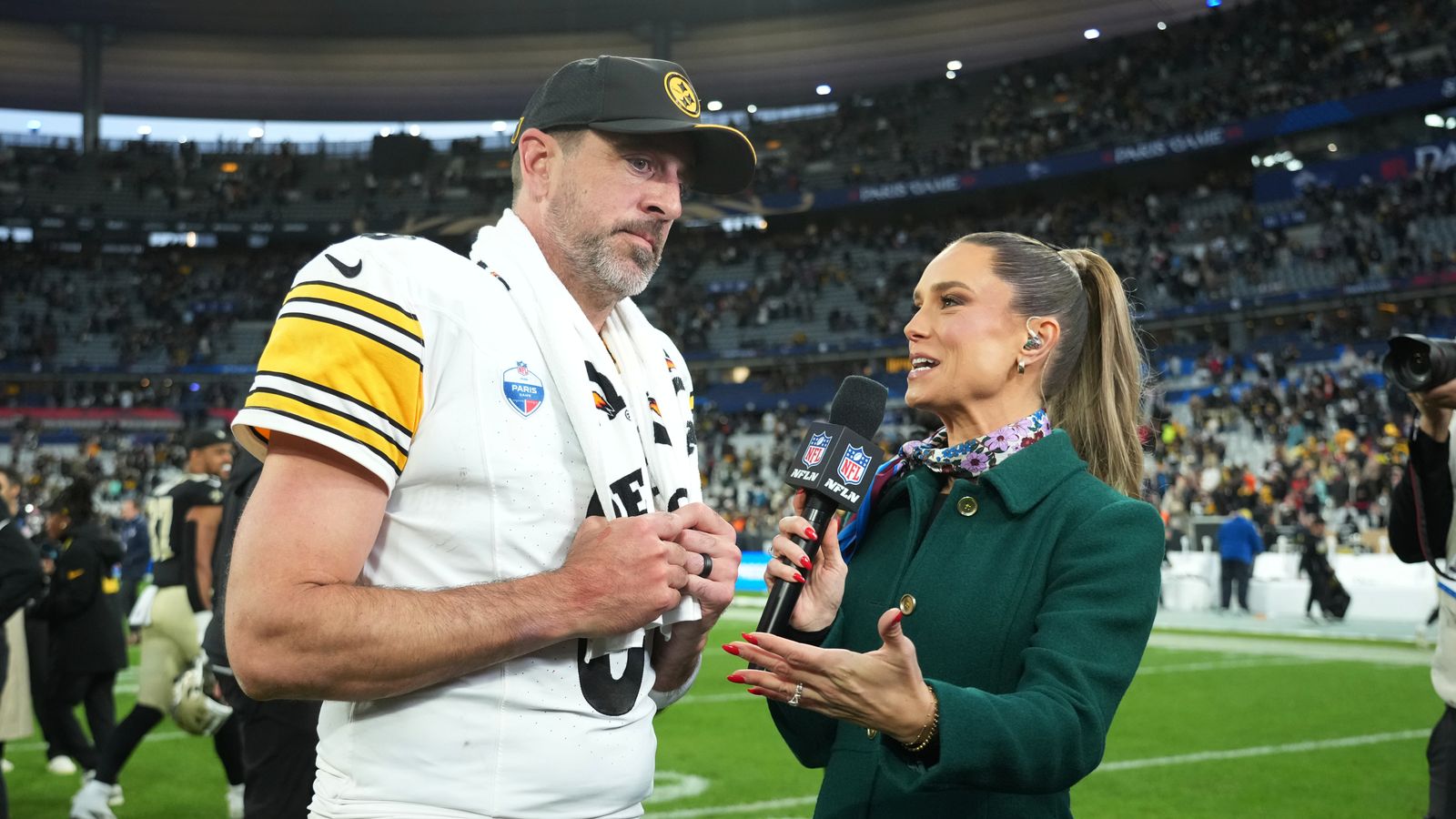 ESPN: Steelers' Aaron Rodgers Gets Completely Exposed For "Utter Nonsense" Amid International Controversy (Steelers News). Photo by Kirby Lee / Imagn Images