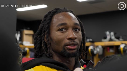 Steelers defensive back Asante Samuel Jr. talks to the media.