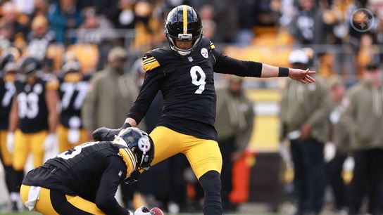 Steelers kicker Chris Boswell kicks a field goal during Pittsburgh's 34-12 win over the Cincinnati Bengals in Week 11 of the 2025 NFL Regular Season.