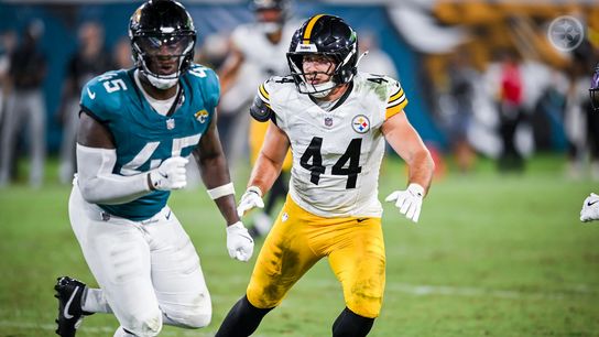 Steelers rookie Carson Bruener plays linebacker against the Jacksonville Jaguars in the 2025 preseason. Steelers rookie Carson Bruener plays linebacker against the Jacksonville Jaguars in the 2025 preseason.