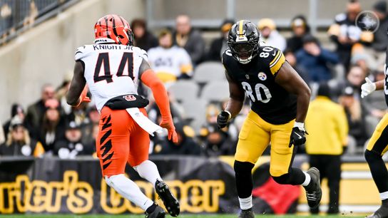 Steelers tight end Darnell Washington runs a route during Pittsburgh's 34-12 win over the Cincinnati Bengals in Week 11 of the 2025 NFL Regular Season.