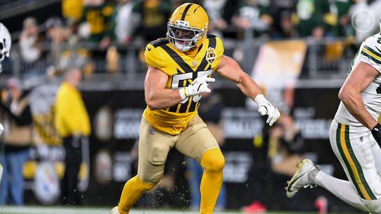 Cole Holcomb runs to make a tackle during the Steelers' 35-25 loss to the Green Bay Packers in Week 8 of the 2025 NFL Season. Cole Holcomb runs to make a tackle during the Steelers' 35-25 loss to the Green Bay Packers in Week 8 of the 2025 NFL Season.