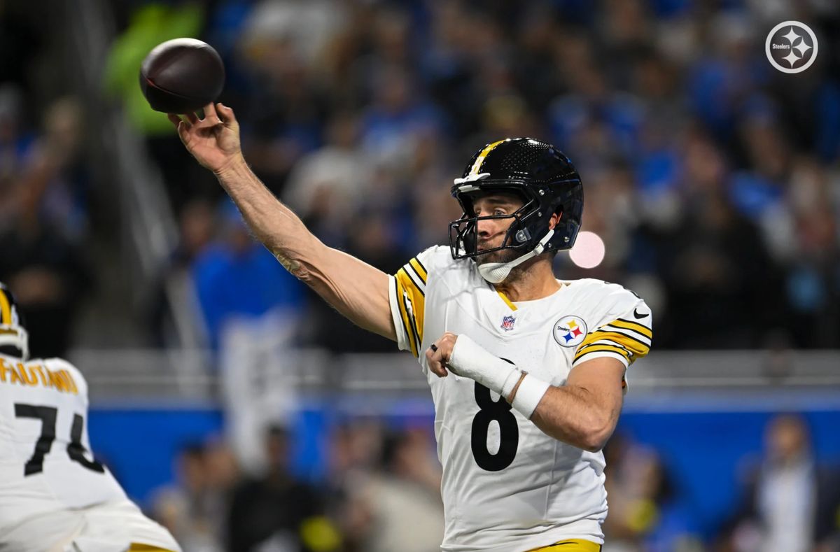 Steelers quarterback Aaron Rodgers throws downfield during Pittsburgh's 29-24 win over the Detroit Lions in Week 16 of the 2025 NFL Regular Season. Steelers quarterback Aaron Rodgers throws downfield during Pittsburgh's 29-24 win over the Detroit Lions in Week 16 of the 2025 NFL Regular Season.