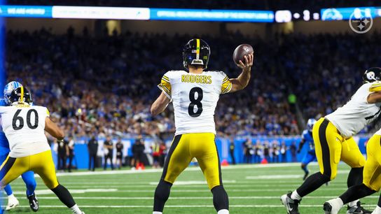 Steelers quarterback Aaron Rodgers delivers a pass during Pittsburgh's 29-24 win over the Detroit Lions in Week 16 of the 2025 NFL Regular Season.