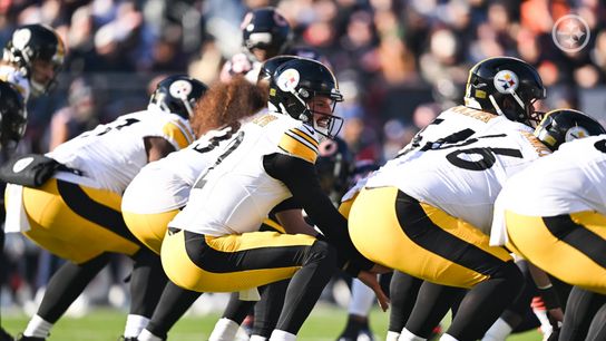 Steelers quarterback Mason Rudolph lines up under center during Pittsburgh's 31-28 loss against the Chicago Bears in Week 12 of the 2025 NFL Regular Season.