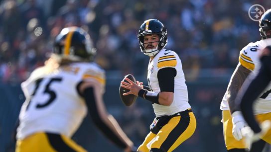 Steelers' quarterback Mason Rudolph prepares to throw the ball during Pittsburgh's 31-28 loss vs the Chicago Bears in Week 12 of the 2025 NFL Regular Season.