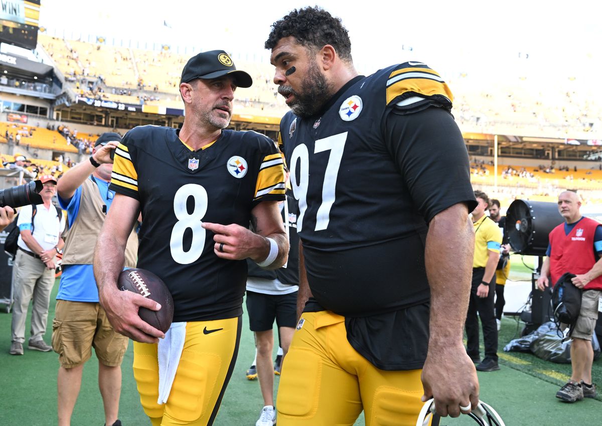 Steelers Aaron Rodgers and Cameron Heyward Steelers Aaron Rodgers and Cameron Heyward