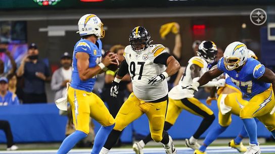 Steelers defensive tackle Cameron Heyward (97) during a regular season matchup between the Pittsburgh Steelers and Los Angeles Chargers. Steelers defensive tackle Cameron Heyward (97) during a regular season matchup between the Pittsburgh Steelers and Los Angeles Chargers.