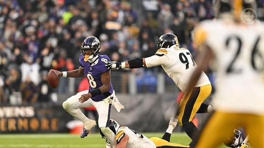 Steelers defensive tackle Cameron Heyward (97) during a regular season matchup between the Pittsburgh Steelers and Baltimore Ravens.