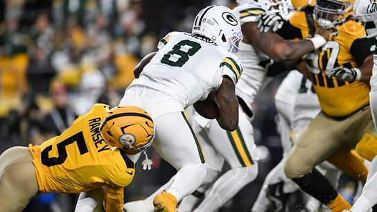 Steelers cornerback Jalen Ramsey (5) during a regular season matchup between the Pittsburgh Steelers and Green Bay Packers. Steelers cornerback Jalen Ramsey (5) during a regular season matchup between the Pittsburgh Steelers and Green Bay Packers.