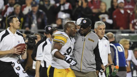 Former Steelers linebacker James Harrison (92) during Super Bowl XLIII between the Pittsburgh Steelers and Arizona Cardinals.