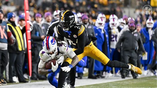 Steelers cornerback Joey Porter Jr. (24) during a regular season matchup between the Pittsburgh Steelers and Buffalo Bills.