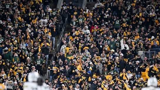 Steelers fans during a regular season game between the Pittsburgh Steelers and Green Bay Packers. Steelers fans during a regular season game between the Pittsburgh Steelers and Green Bay Packers.