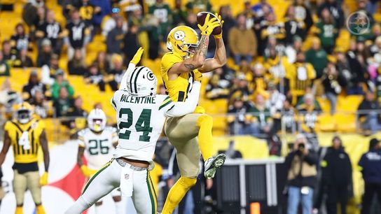 Steelers wide receiver Roman Wilson (10) during a regular season game against the Green Bay Packers. Steelers wide receiver Roman Wilson (10) during a regular season game against the Green Bay Packers.