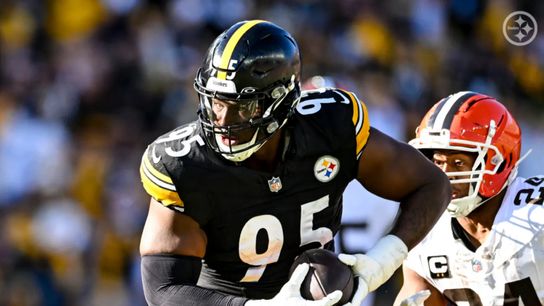 Steelers' DT Keanu Benton Intercepts Pass Against Cleveland Browns. Steelers' DT Keanu Benton Intercepts Pass Against Cleveland Browns.