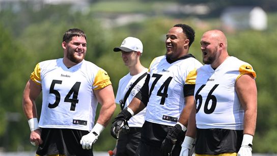 Steelers’ Offensive Line Eyes Next Leap Under New Coaches In 2026. Photo by Sebastian Foltz / Post-Gazette