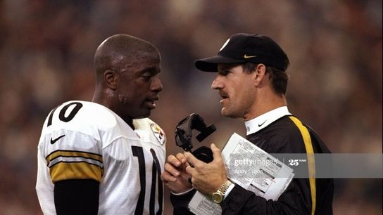 Steelers Bill Cowher and Kordell Stewart