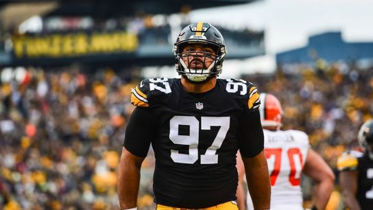 Steelers defensive lineman, Cam Heyward, in a home game against the Cleveland Browns