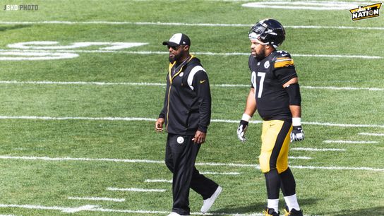 Pittsburgh Steelers Head Coach Mike Tomlin (left) and defensive captain, Cam Heyward (97). Pittsburgh Steelers Head Coach Mike Tomlin (left) and defensive captain, Cam Heyward (97).