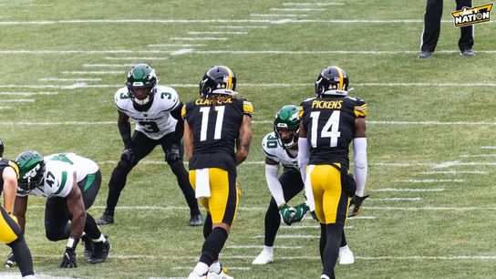  Steelers wide receiver George Pickens lines up against the New York Jets in 2022.