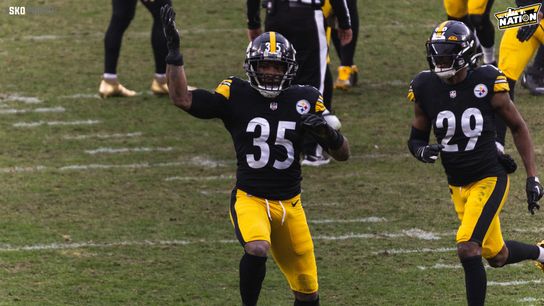 Steelers defensive back Arthur Maulet (35) and Levi Wallace (29) celebrate against the New Orleans Saints. Steelers defensive back Arthur Maulet (35) and Levi Wallace (29) celebrate against the New Orleans Saints.
