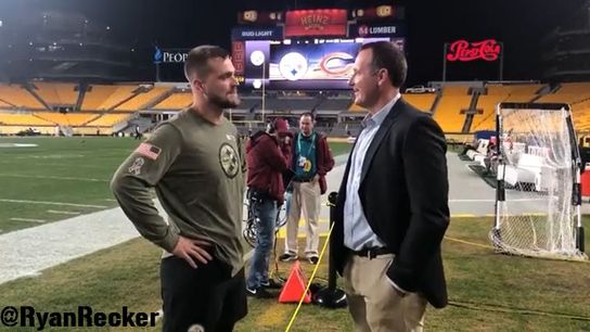 Steelers Pat Freiermuth and Heath Miller