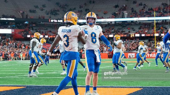 Steelers quarterback Kenny Pickett in college with former teammate Jordan Addison