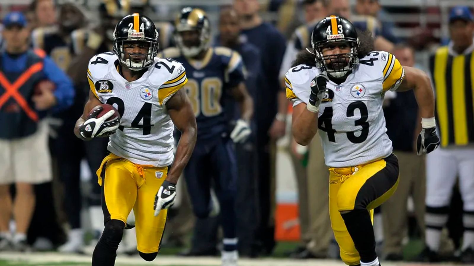 jerome bettis running over brian urlacher