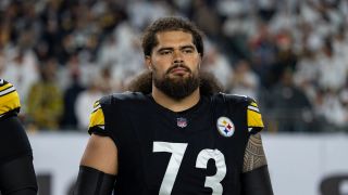 Steelers’ Strong Eye For Mid-Round Linemen Could Put Isaac Seumalo On The Bubble (Steelers News). Photo by Michael Owens / Getty Images