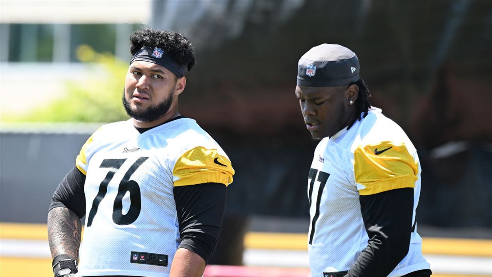 Steelers' Troy Fautanu And Mason McCormick Both Switch Positions On First Day Of 2026 OTAs (Steelers News). Photo by Sebastian Foltz / Pittsburgh Post-Gazette