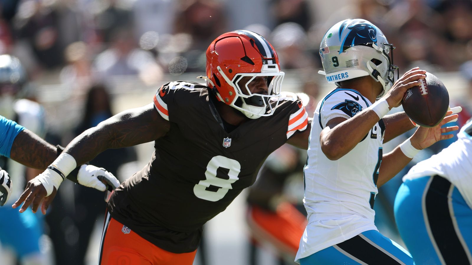 Browns' Jared Verse Sees Clear Path To Exploit Steelers' Aaron Rodgers' Best Skill (Steelers News). Photo by Scott Galvin / Imagn Images