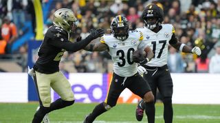 Steelers' Jaylen Warren Reaches New Level Of Greatness After Incredible Kenneth Walker III Finding (Steelers News). Photo by Oct 25, 2026; Paris, FRA; New Orleans Saints safety Justin Reid (21) makes a tackle on Pittsburgh Kirby Lee / Imagn Images